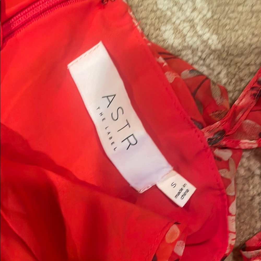 ASTR the label red Floral Ruffled Dress - Picture 5 of 5